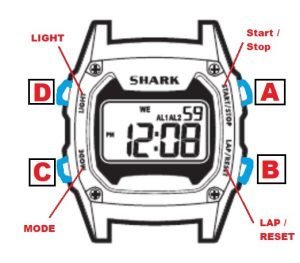 how to set time on shark watch