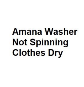 Amana Washer Not Spinning Clothes Dry