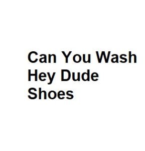 Can You Wash Hey Dude Shoes