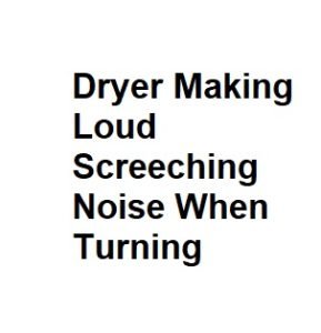 Dryer Making Loud Screeching Noise When Turning