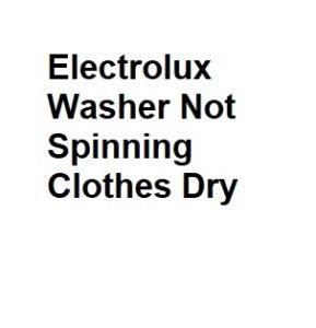 Electrolux Washer Not Spinning Clothes Dry