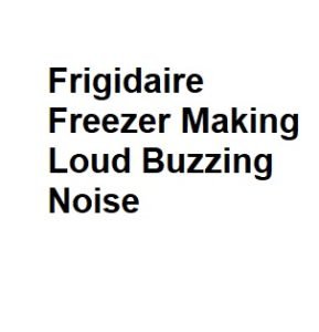 Frigidaire Freezer Making Loud Buzzing Noise