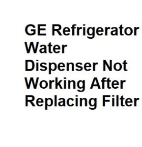 GE Refrigerator Water Dispenser Not Working After Replacing Filter