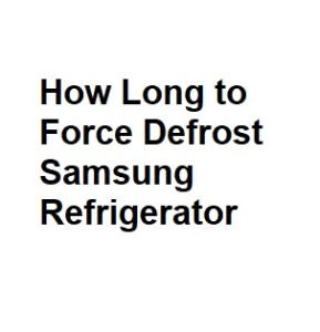 How Long to Force Defrost Samsung Refrigerator