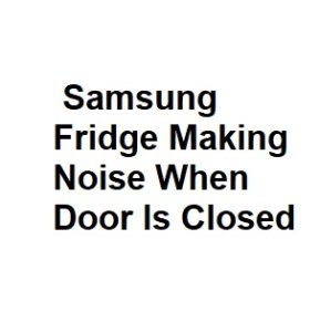 Samsung Fridge Making Noise When Door Is Closed