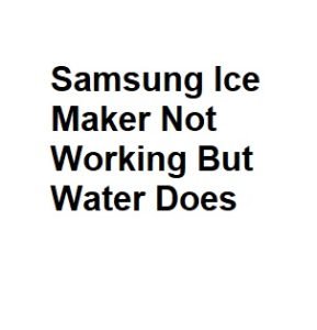 Samsung Ice Maker Not Working But Water Does