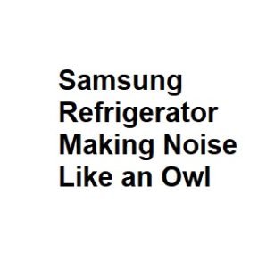 Samsung Refrigerator Making Noise Like an Owl