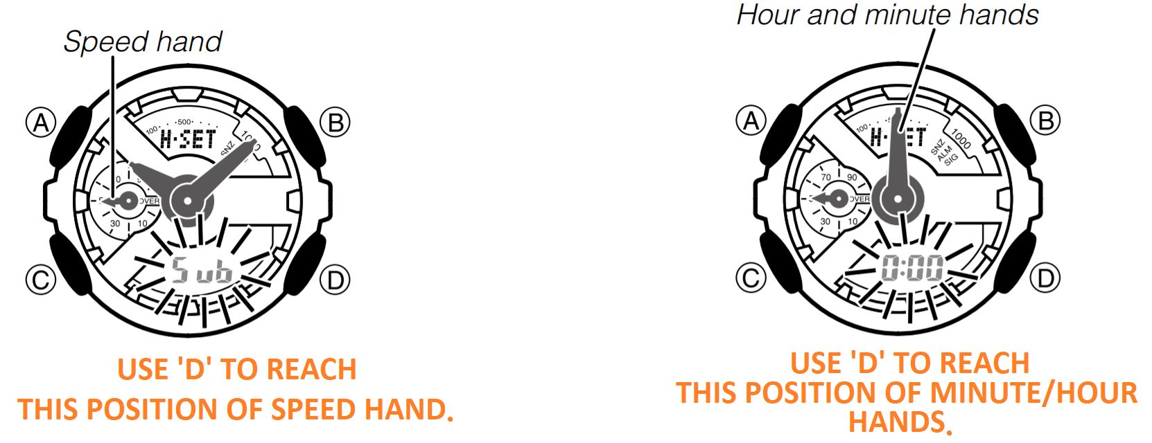 how to set ag shock watch analog and digital
