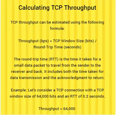 TCP Throughput Calculations