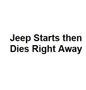 Jeep Starts then Dies Right Away